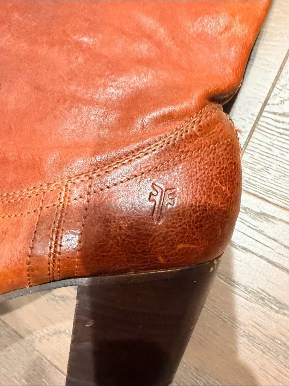 Frye knee high Lucinda slouch in cognac 8m
